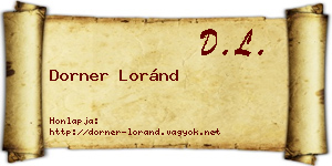 Dorner Loránd névjegykártya